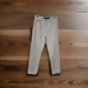 Womens Retro POSTED TAN DENIM/jeans Size 11 Slim 31x36 Boho Y2K Fairycore